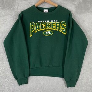 Vintage Green Bay Packers Sweatshirt Youth Large 14/16 Green Graphic Crewneck